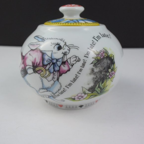 RARE FIND! Ceramic Alice in Wonderland Sugar Bowl w Lid Designed by Paul Cardew - Picture 1 of 11